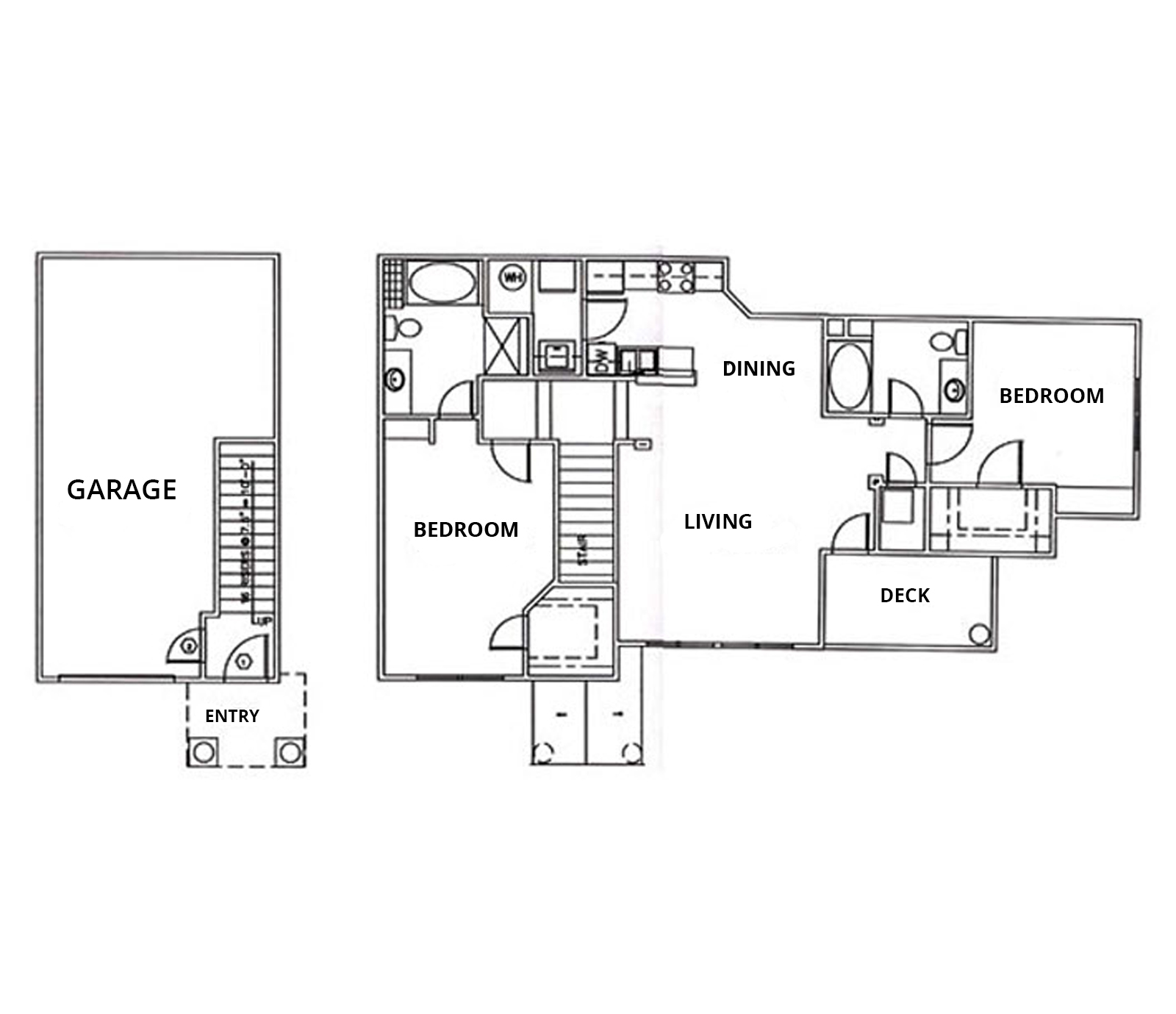 Plan 1225 2 Bedrooms, 2 Baths, Over-sized Car Garage